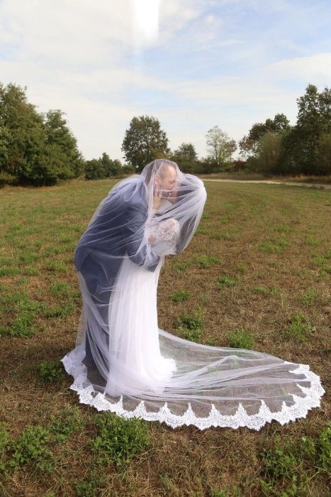 Suknia ślubna (czysta biel) 38/40 +welon