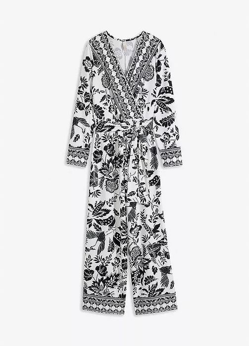 B.P.C kombinezon biały z czarnym nadrukiem ^40/42