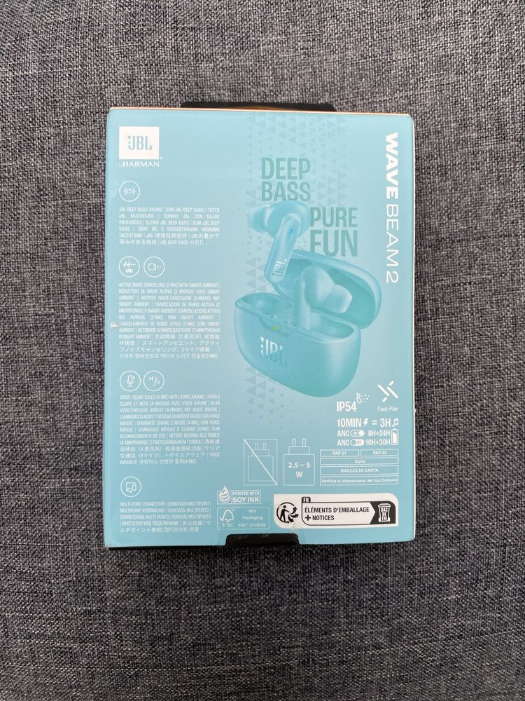 JBL wave beam 2 white, sky blue, pink