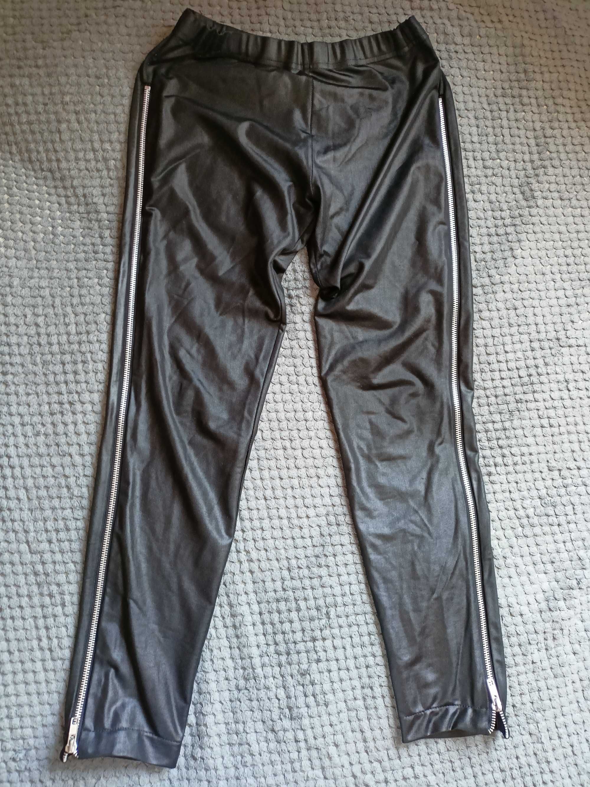 Legginsy damskie z zamkiem z boku
