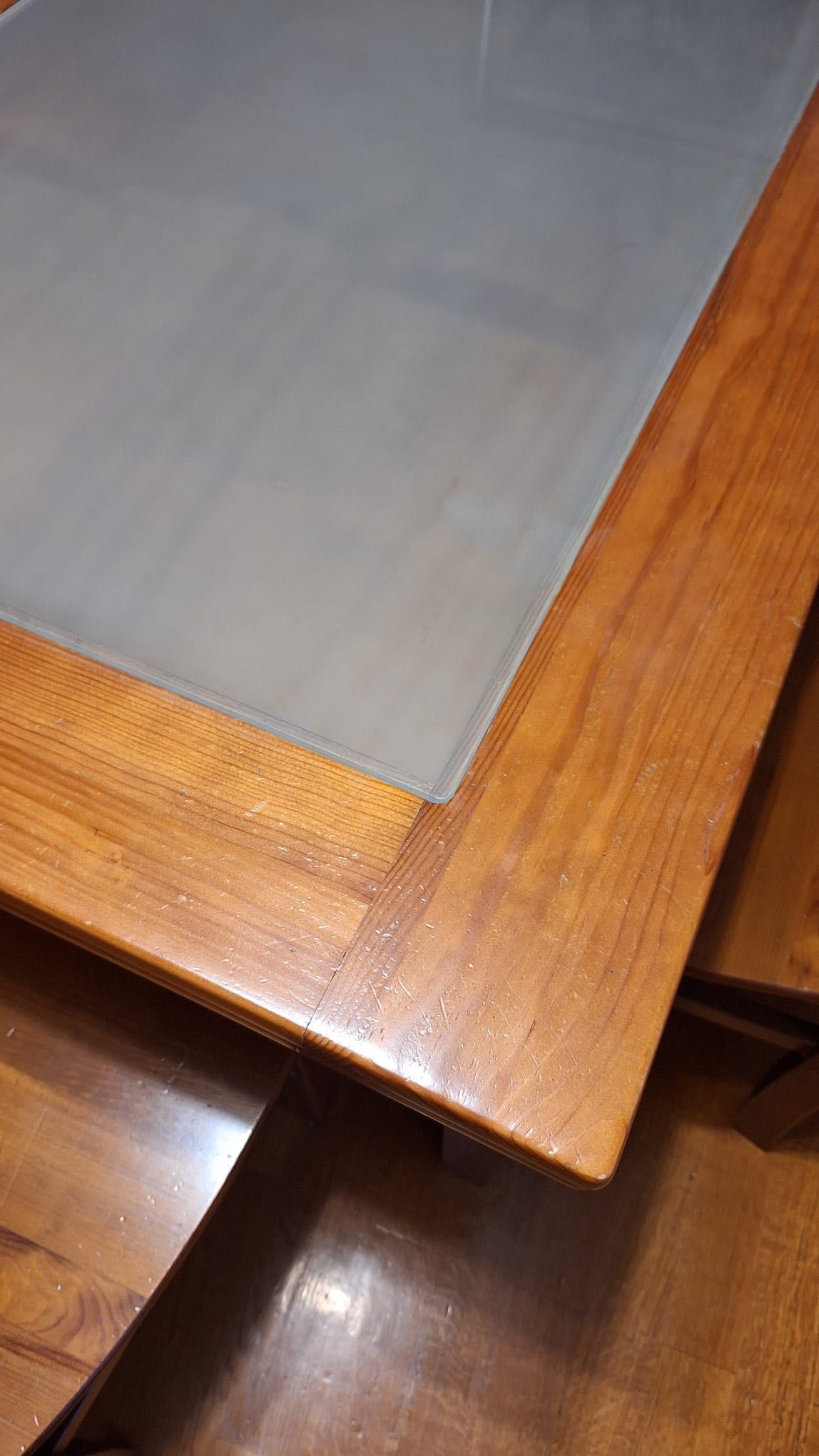 Mesa pinho mel extensível + 6 cadeiras