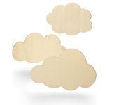3 drewniane dekoracje w kształcie chmurki 10cm do pokoju dziecięcego