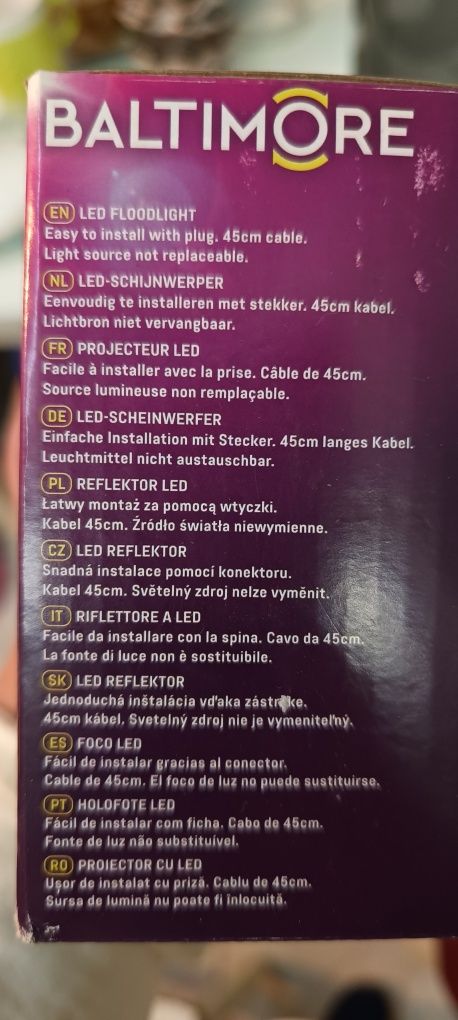 NOWY Halogen Naświetlacz Reflektor Baltimore 1200 LUMENÓW 15W BI
