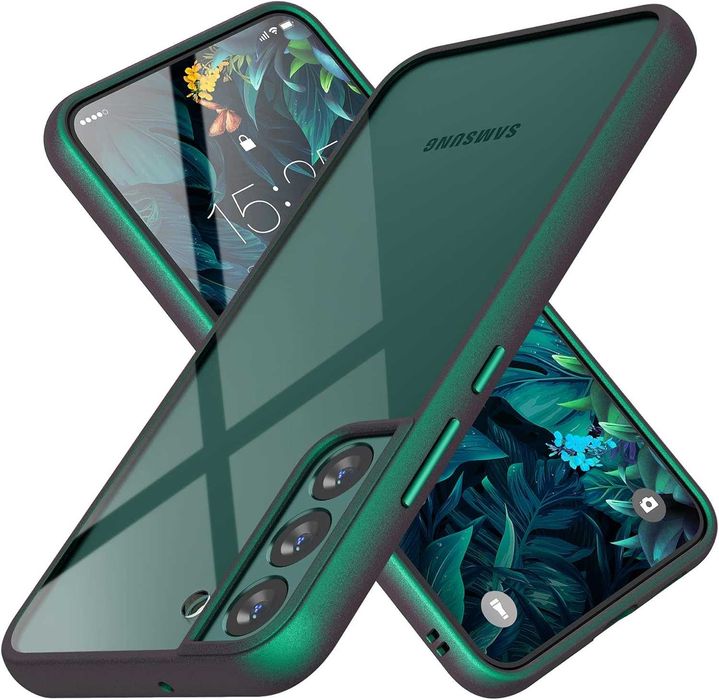 MATEPROX etui do Samsung Galaxy S22 pancerne przeźroczyste zielone