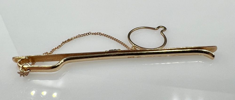 Зажим для краватки золотий 585 з діамантом