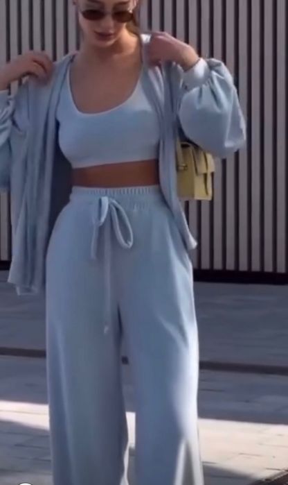 Komplet welurowy 3 w 1