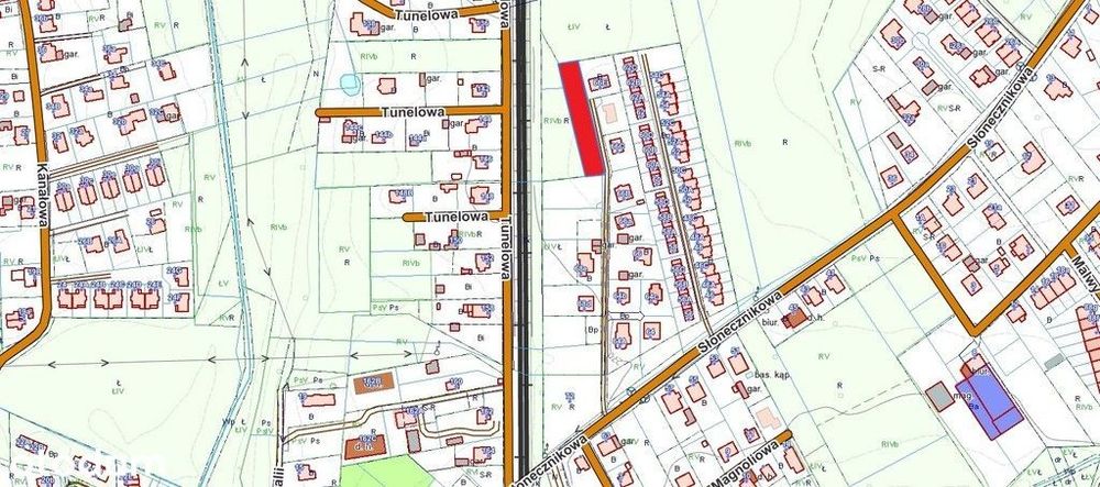 Podlesie, 1321 m2, 15x90 m, zabudowa bliźniacza