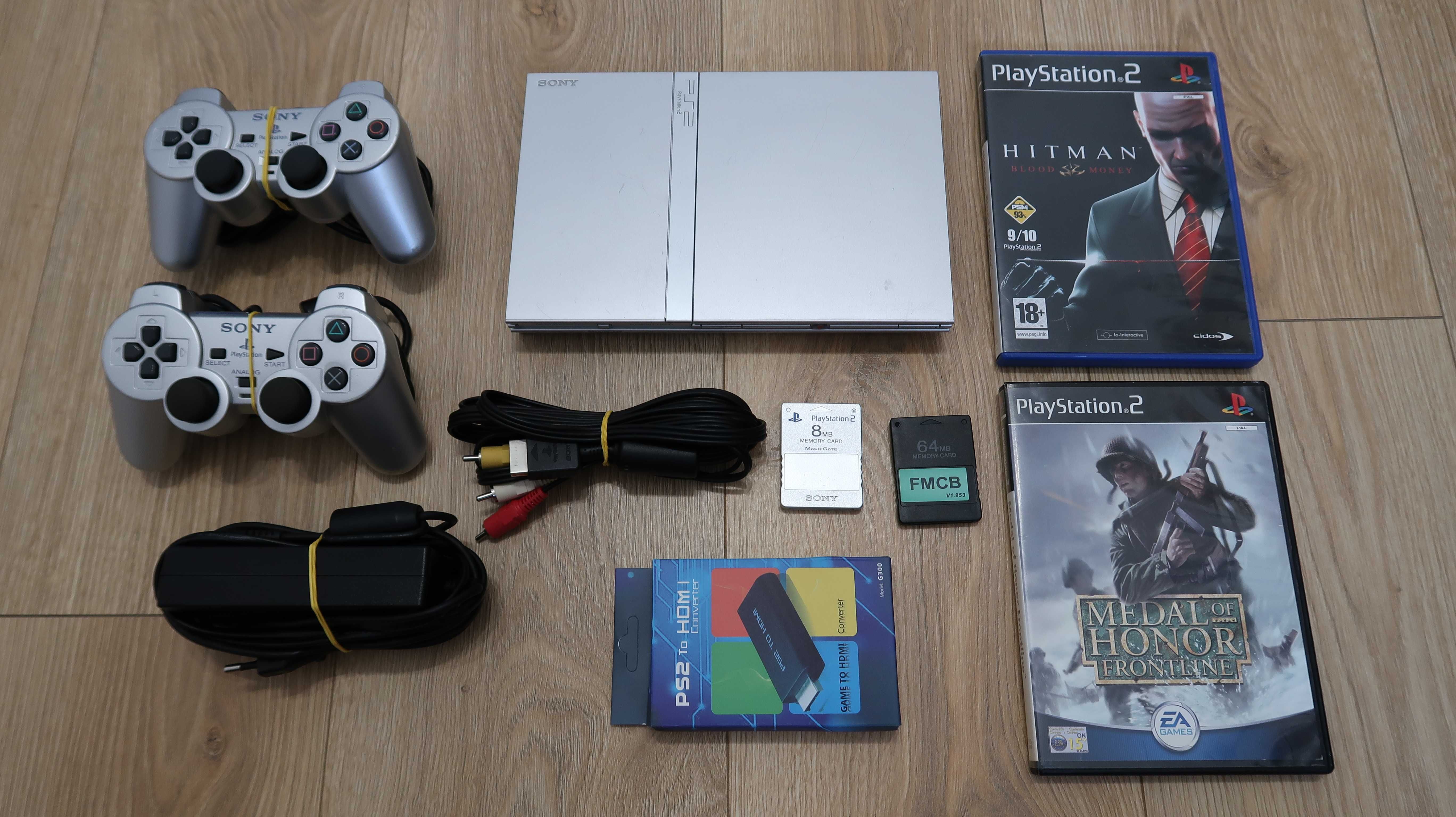PlayStation 2 Zestaw FMCB Silver Srebrna