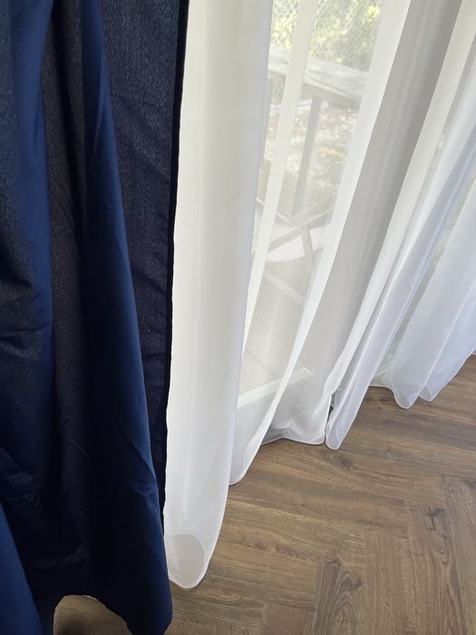 Granatowe zasłony 250x140 room99 2szt i gratis