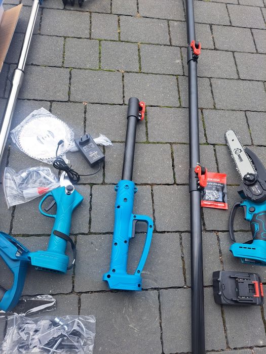 Piła na wysięgniku  plus sekator plus podkaszarka 2x aku 48v duze