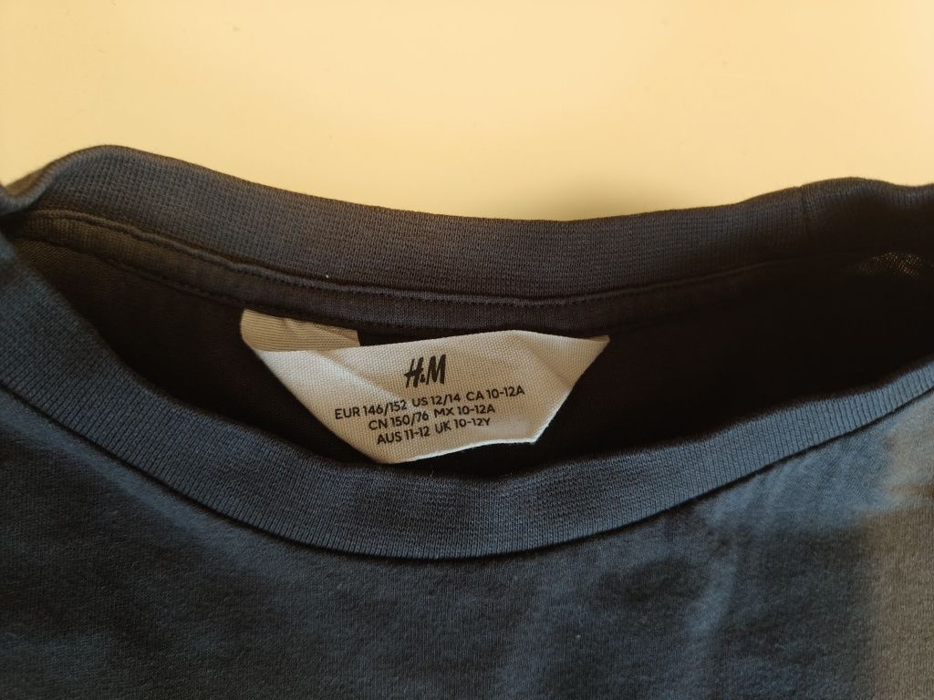 Bluzka ciemno szara oversize H&M 146/152