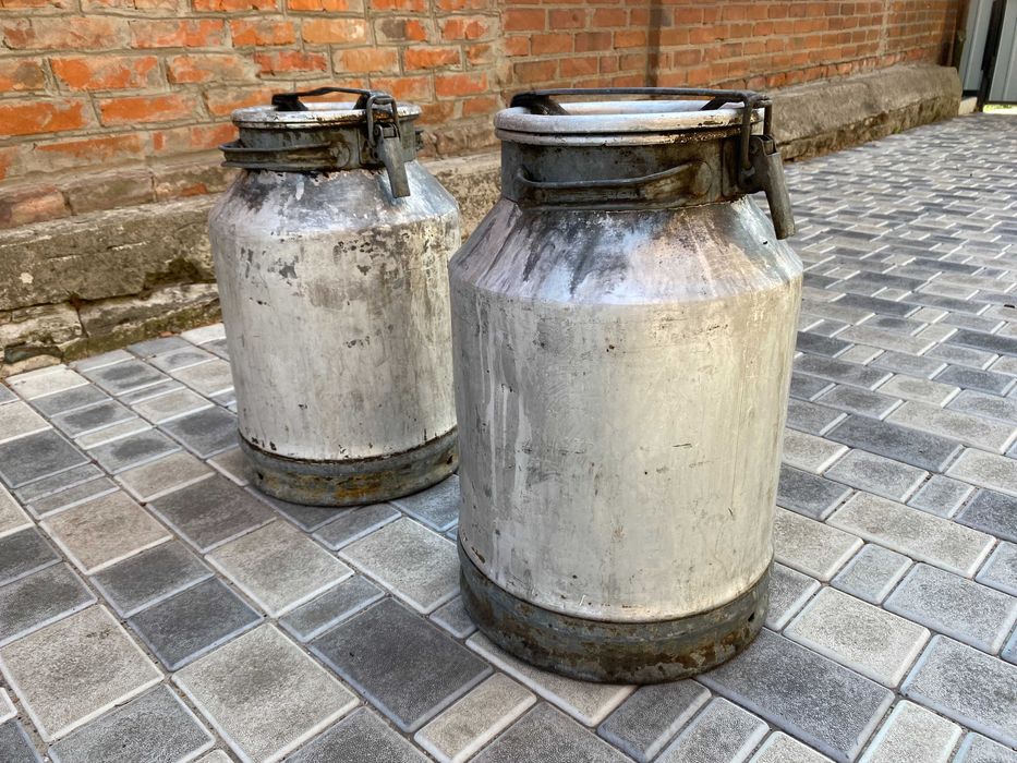 Алюминиевый бидон емкость под жидкость сыпучие бочка тара бідон бедон