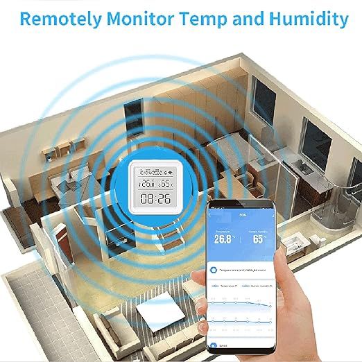 termometr wifi higrometr czujnik temperatury i wilgotności lcd