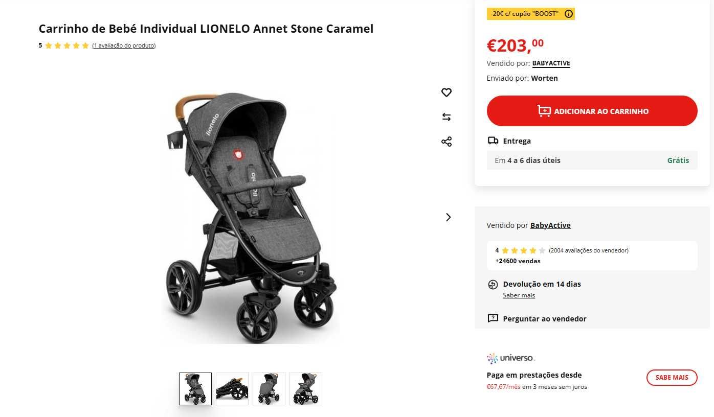 Carrinho de Bebé Individual LIONELO