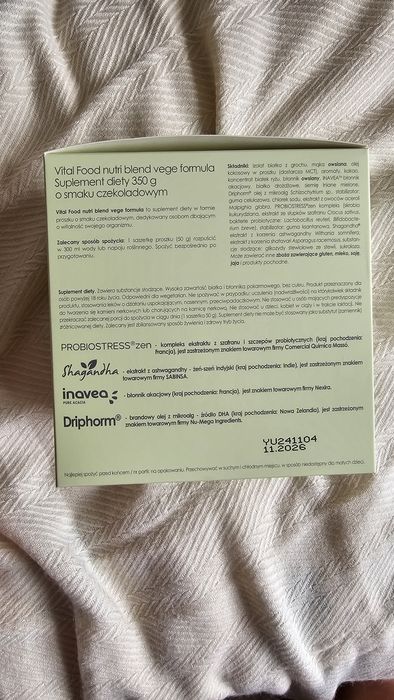 Nowa wegańska odżywka saszetki o smaku czekolady