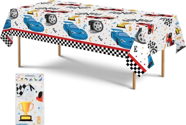 Cerata obrus na stół 132x220 2 sztuki auta wyścigówki