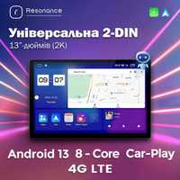 Універсальна 2-DIN магнітола дисплей 13" android gps навігація