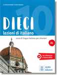 Цветные учебники итальянского языка DIECI A1 и A2