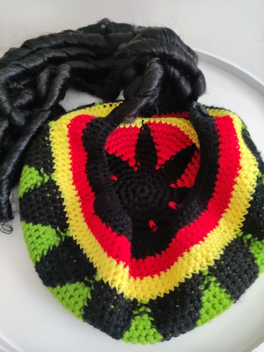 Czapka Bob Marley z dredami