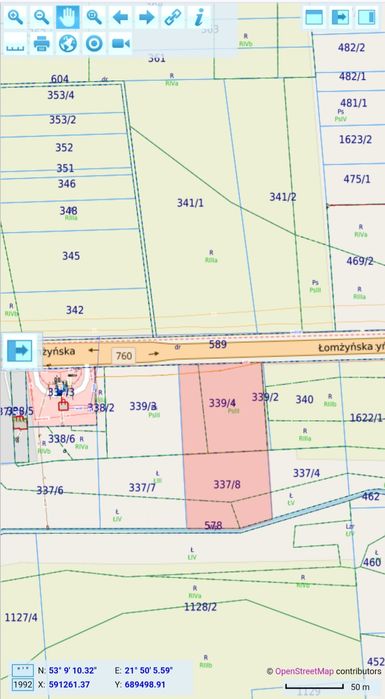 Grunty inwestycyjne przy DK61 – 8 km od Via Baltica