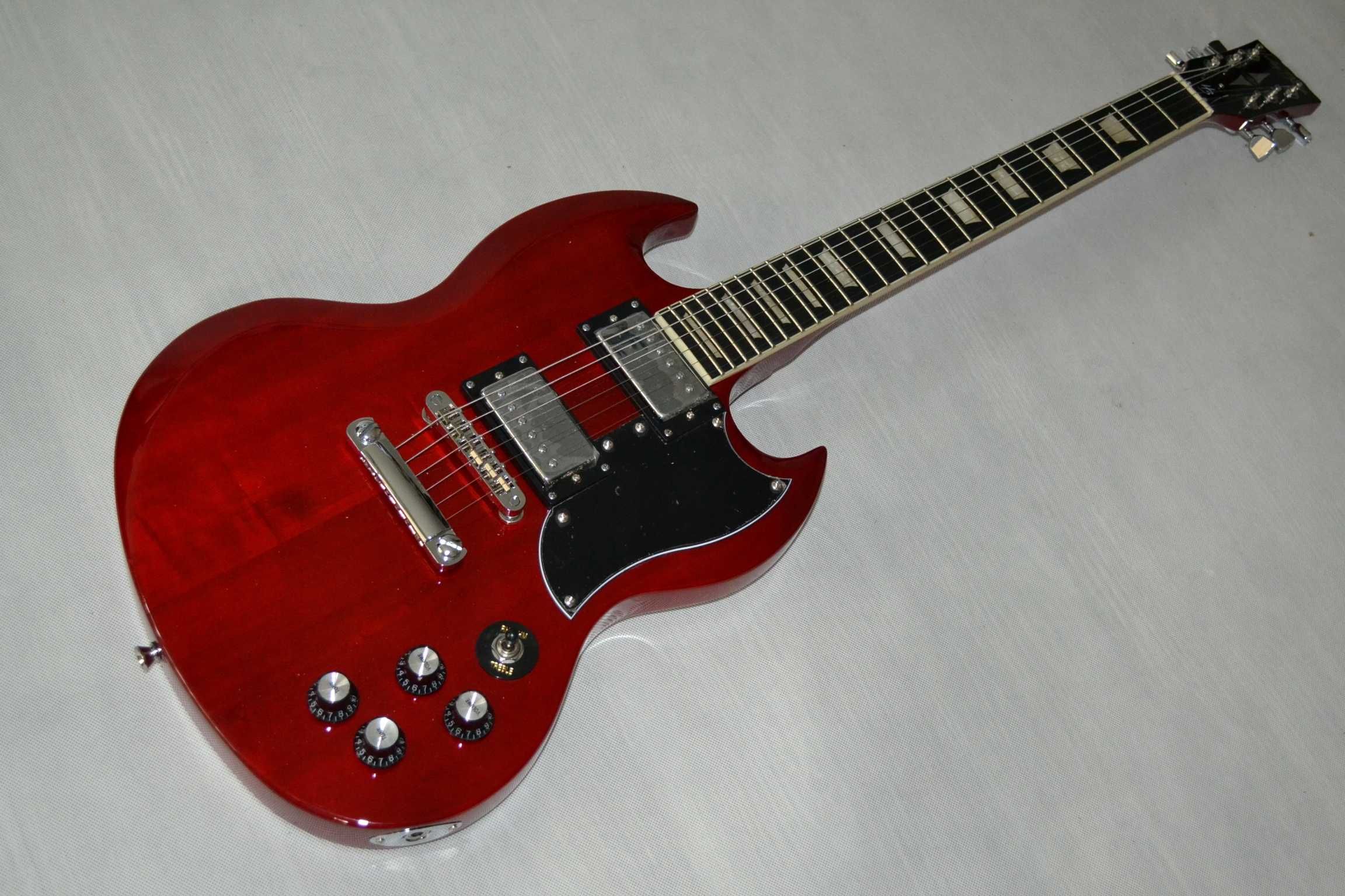 Harley Benton DC-580 CHERRY nowa gitara elektryczna SG - ustawiona!