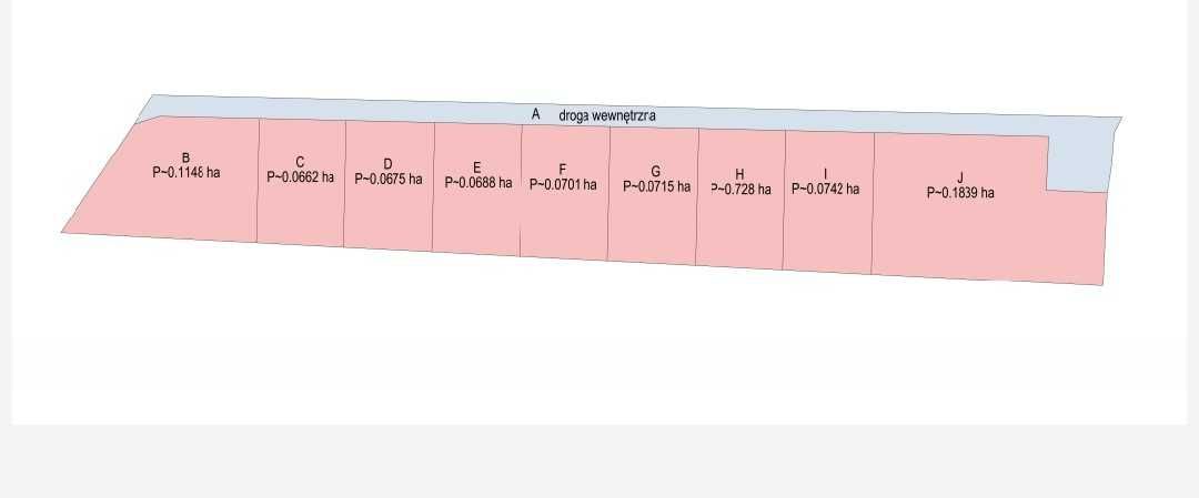 Sprzedam działki nad jeziorem od 662 m2 do 1839 m2