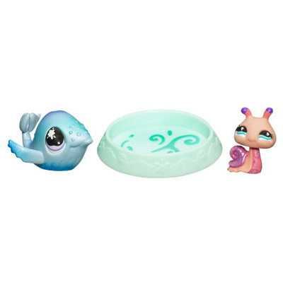 LPS Littlest Pet Shop Wieloryb z Basenem 823 + Ślimak 824 * UNIKAT