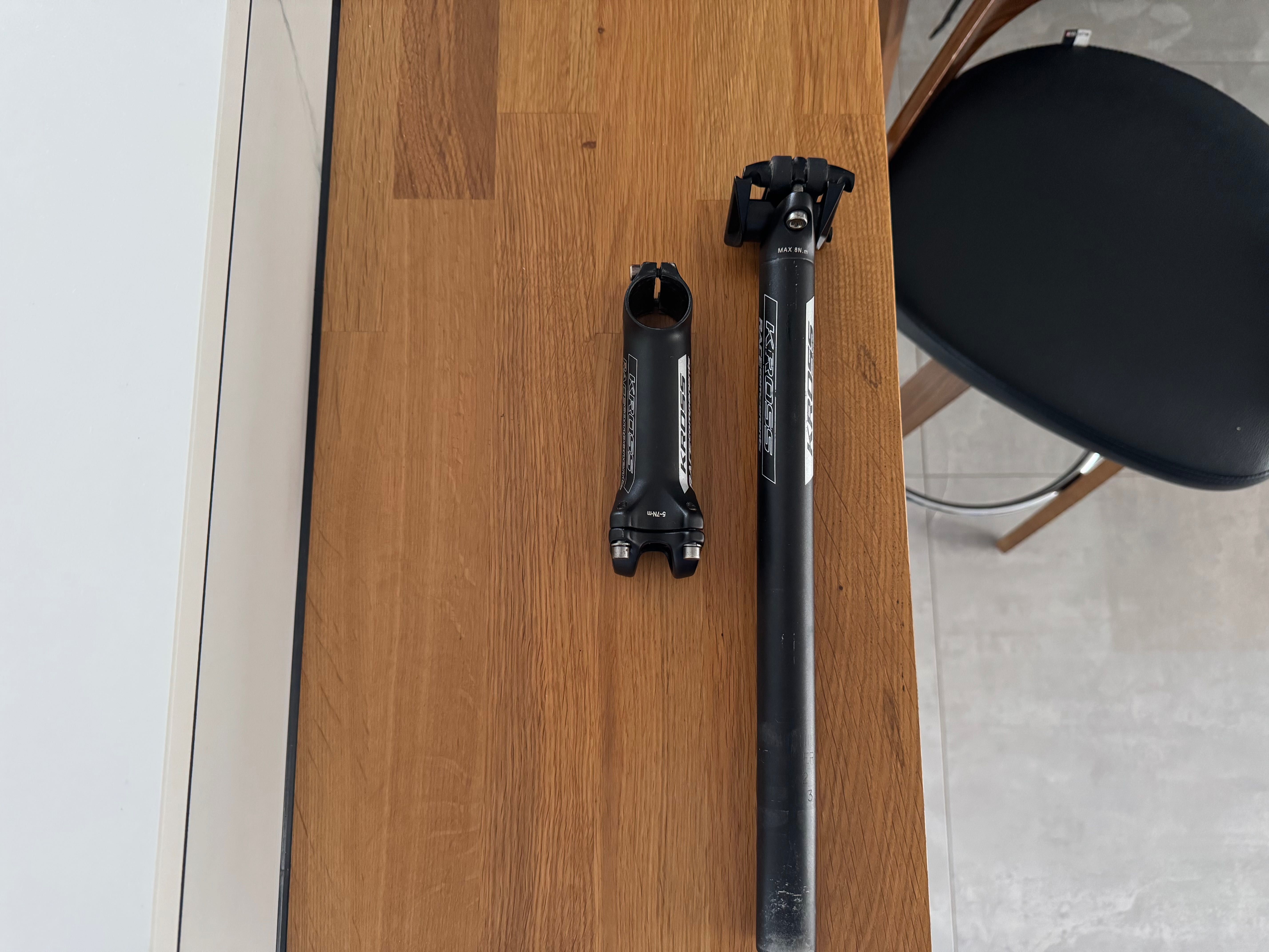 Sprzedam aluminiową sztyce i wspornik Kross Race Components