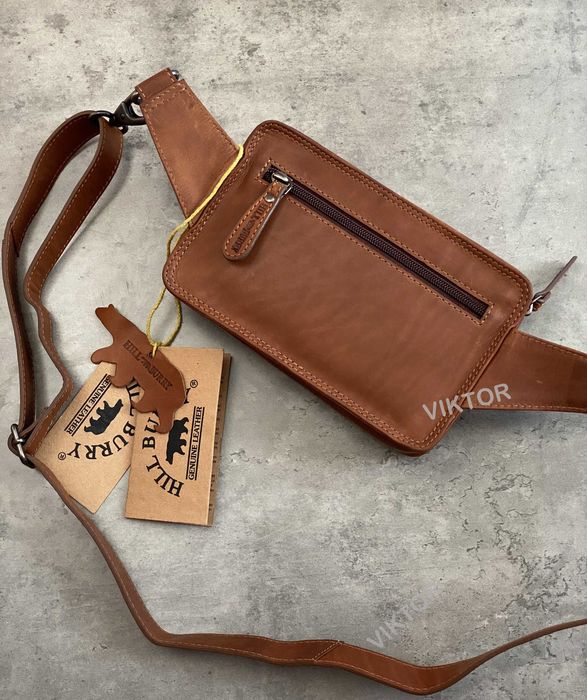 Кожаная сумка-бананка Hill Burry 15095. Германия. Шкіряна сумка