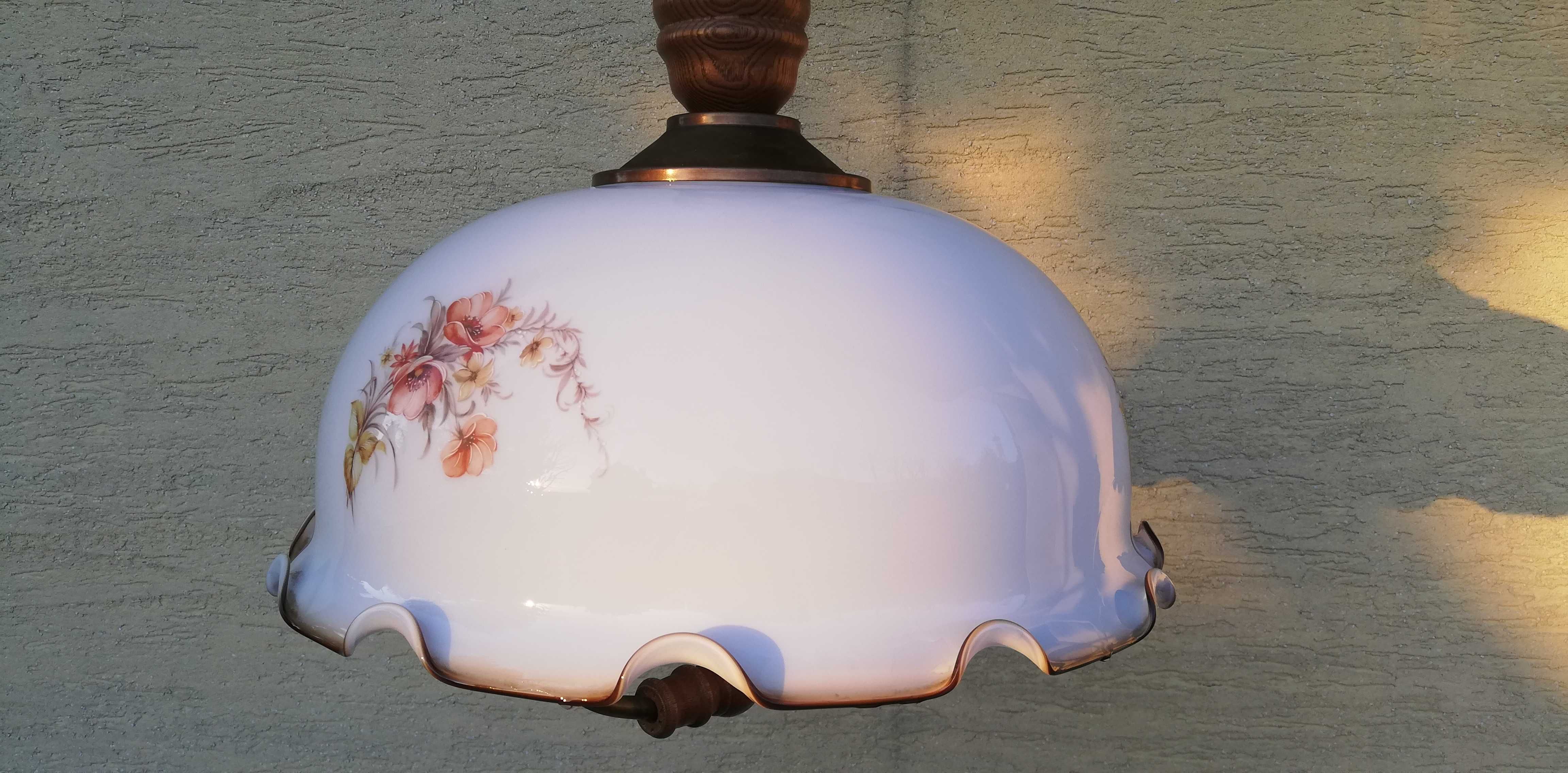 lampa wisząca szklana nad stół jadalnia żyrandol zwis stylowy naftowa