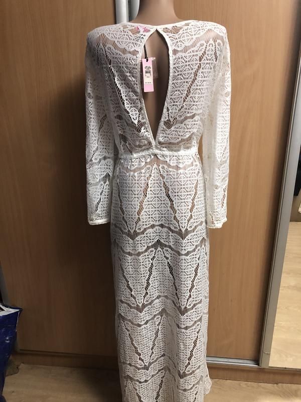 Пляжная белая накидка l-xl