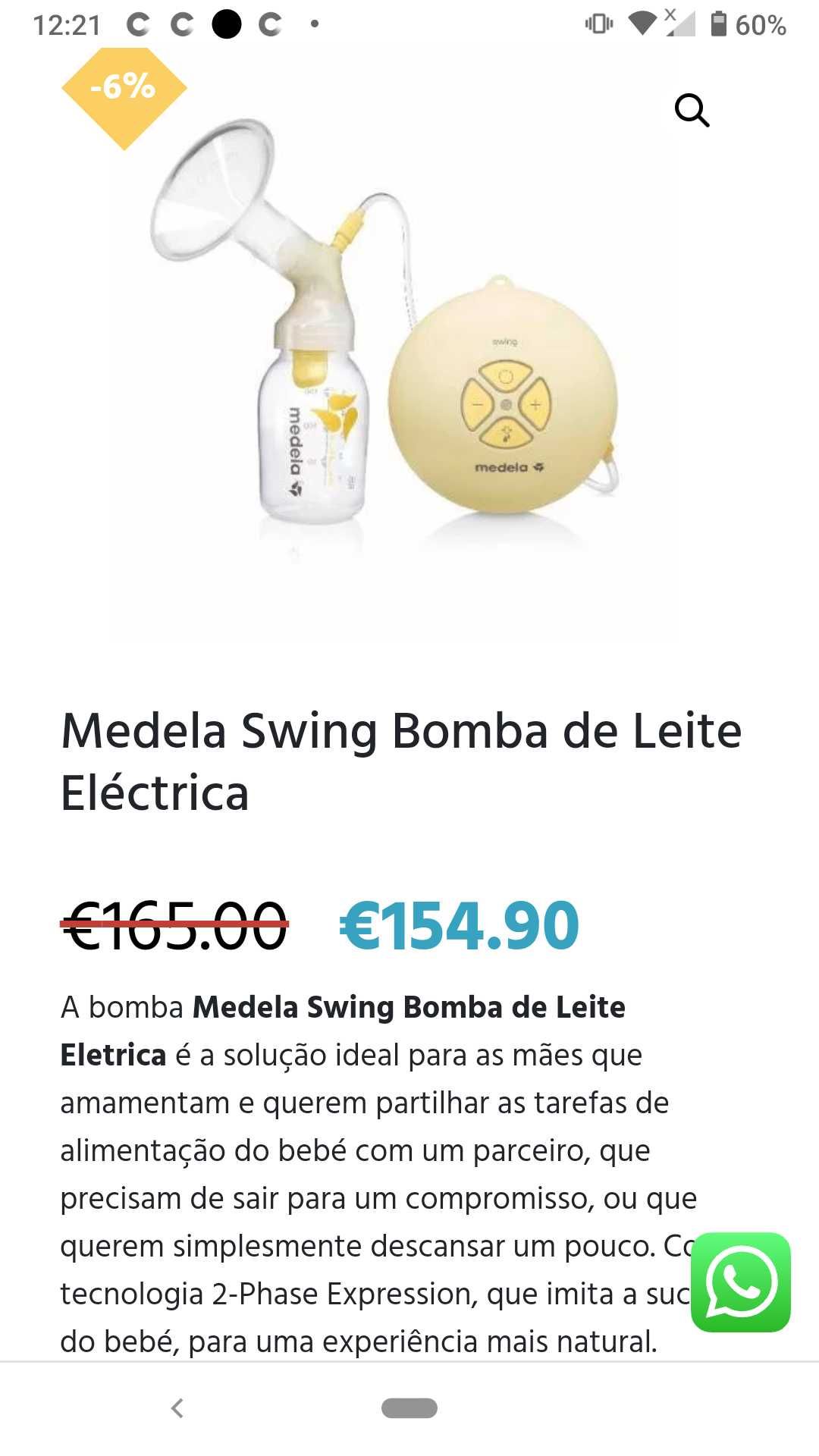 Medela swing bomba de leite eléctrica