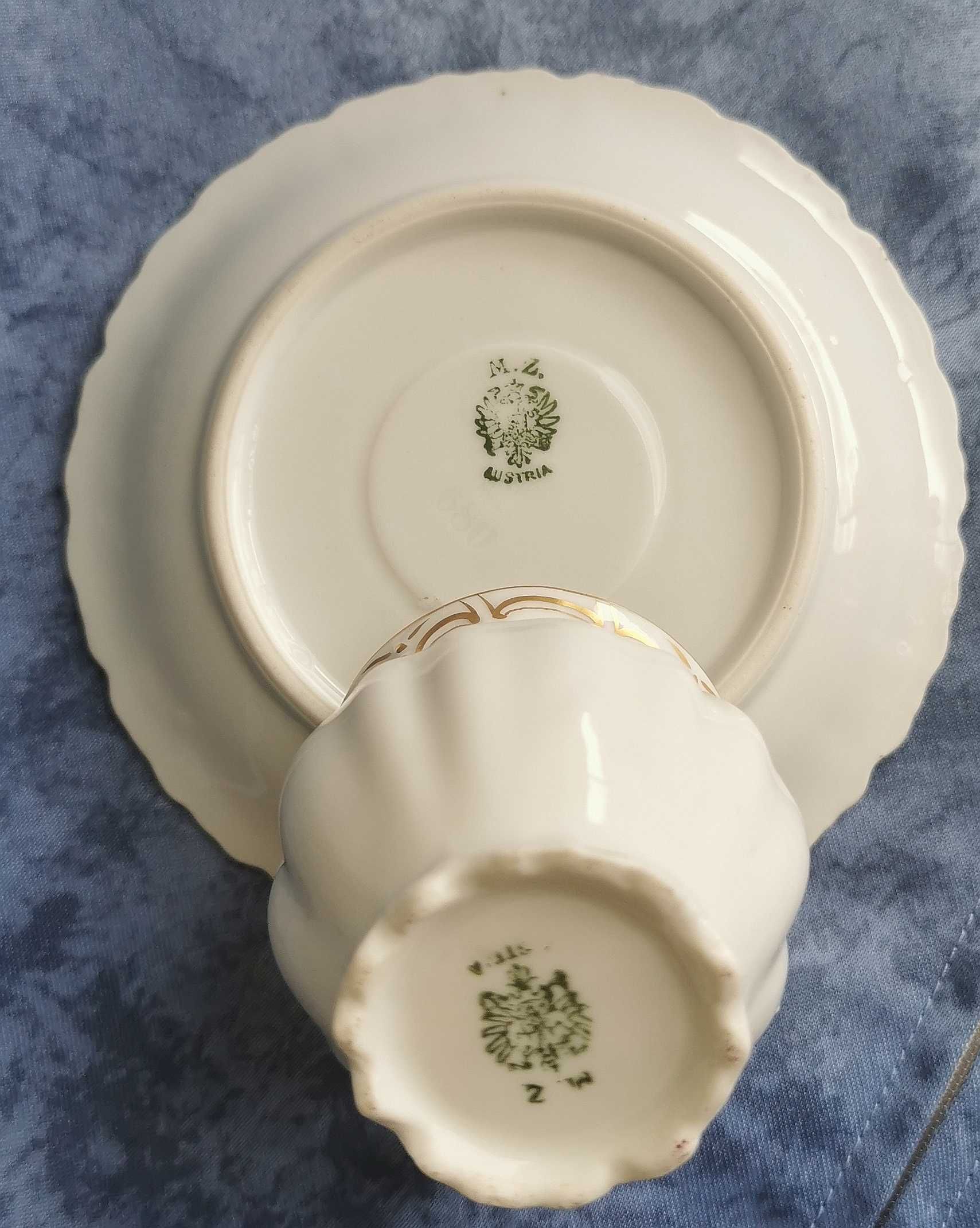 M. Z. AUSTRIA stara porcelana filiżanka duo