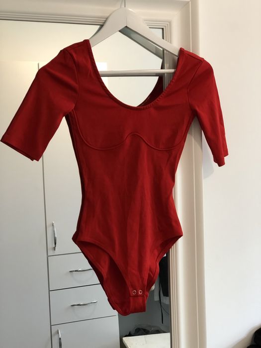 Червоне яскраве боді h&m plt