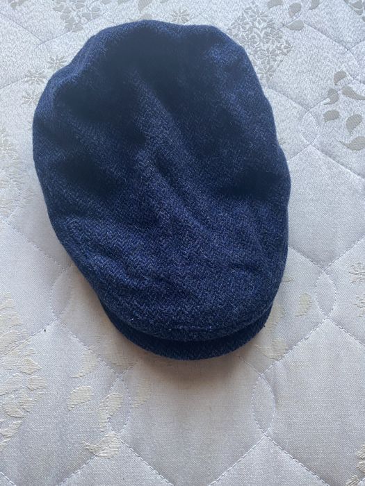 Kaszkiet z Nausznikami Herringbone by bugatti niebieski