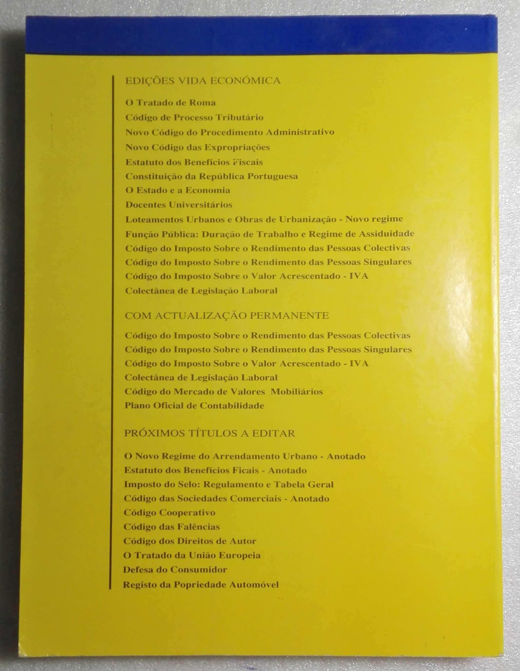 Livro IRS - Código Imposto Sobre Rendimento Pessoas Singulares