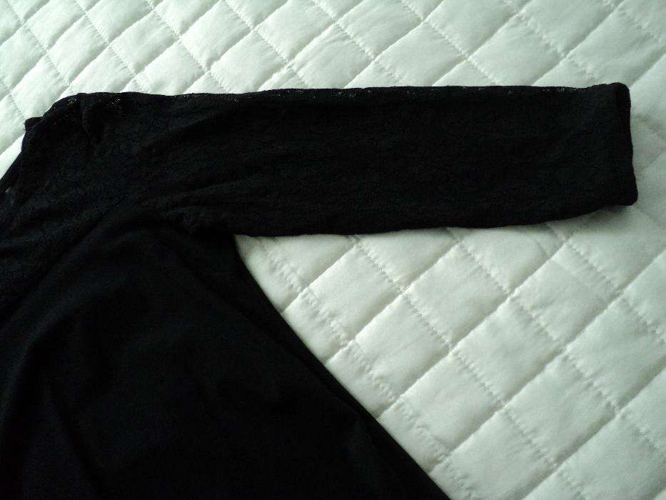 JAK NOWA elegancka bluzka czarna z koronką r. S/36 H&M Mama