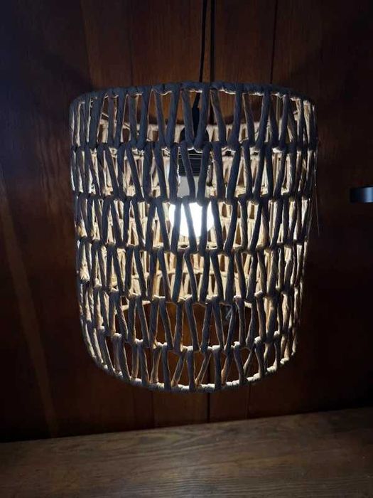 Lampa wisząca Sufitowa BOHO z plecionki gwint e27