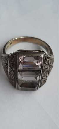 Unikalny pierścionek Art Deco z ametystem, lata XX (marka Farhner).