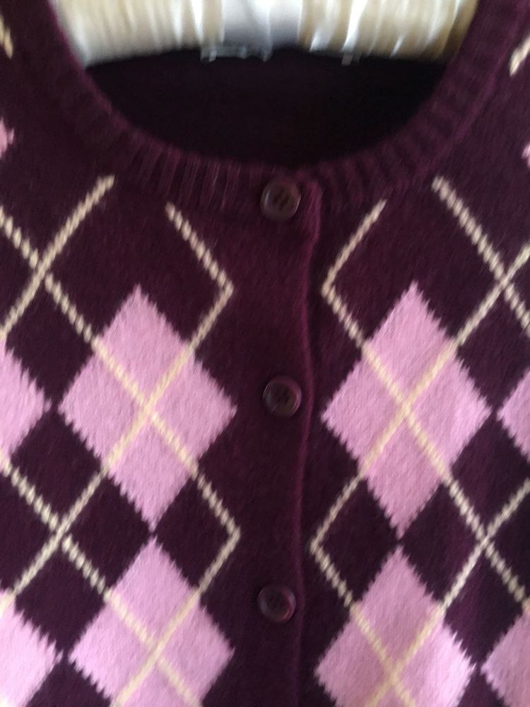 ZARA Sweter w romby 100% wełna M