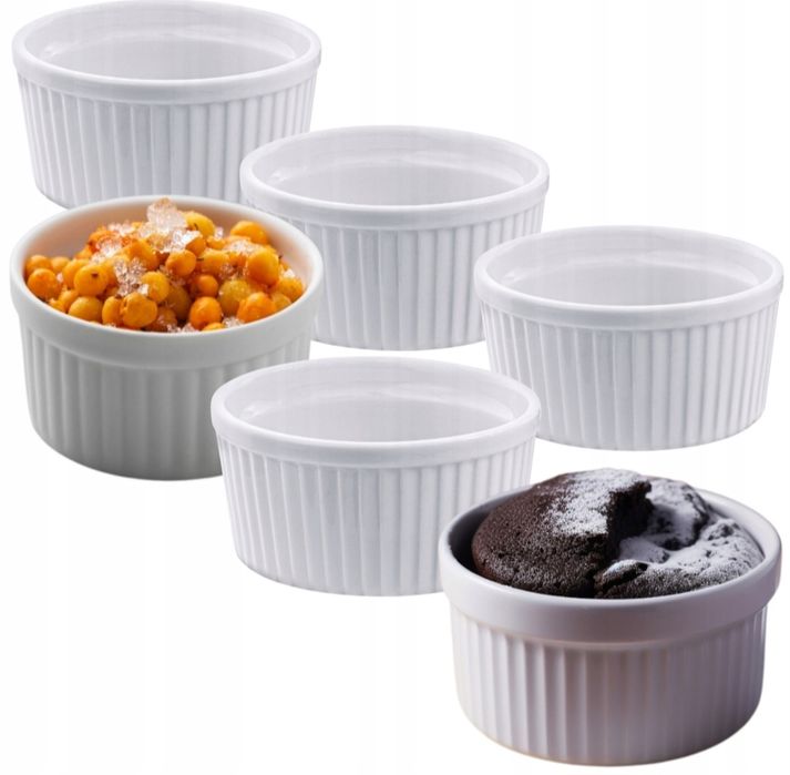 6x Miseczki Żaroodporne Porcelanowe białe