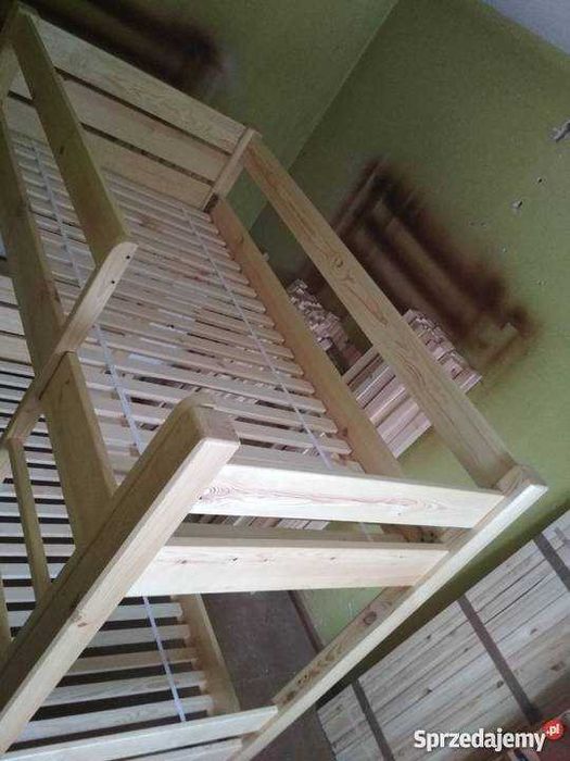 Nowe drewniane bardzo wytrzymałe piętrowe łóżko sosnowe