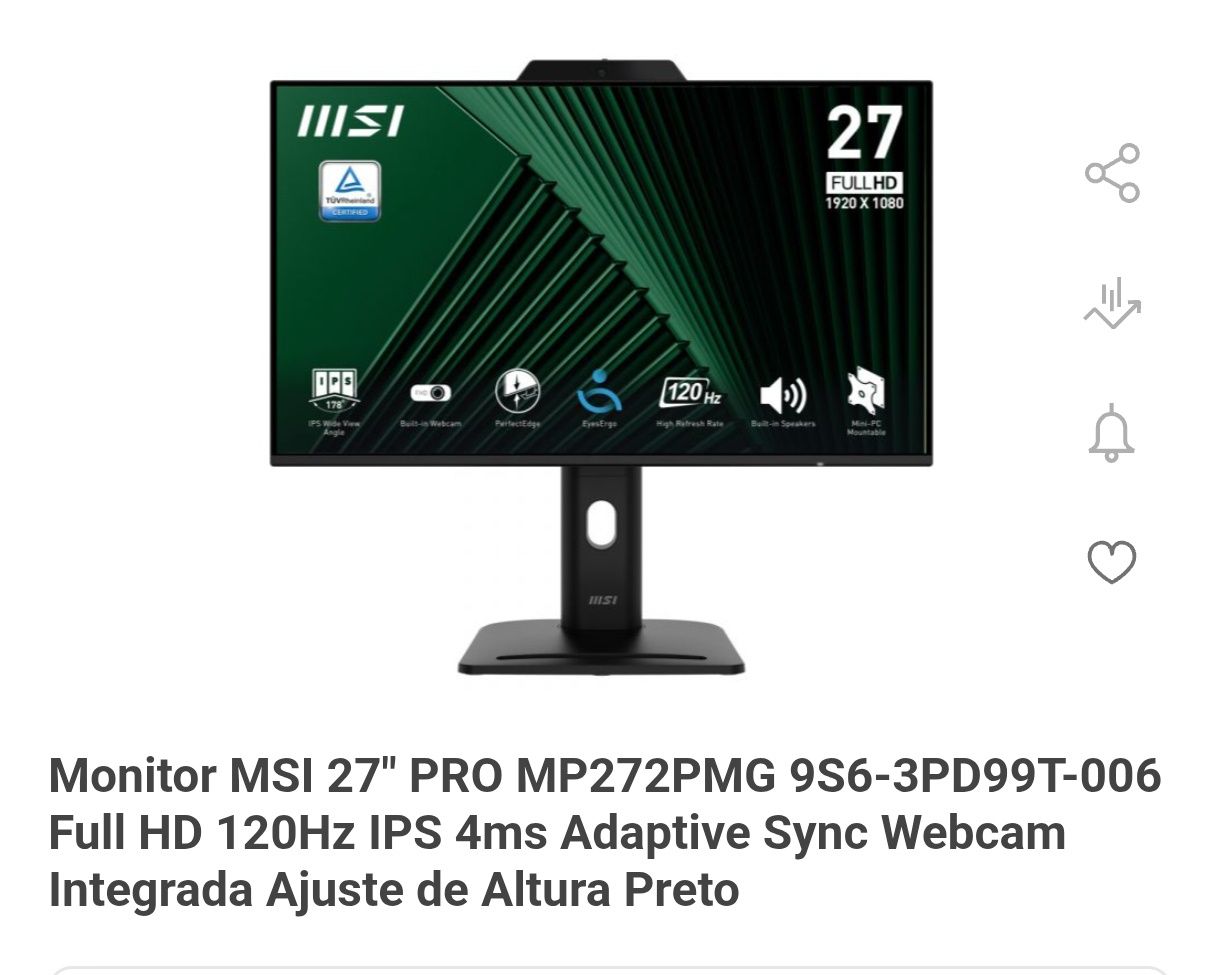 Monitor com webcam integrada