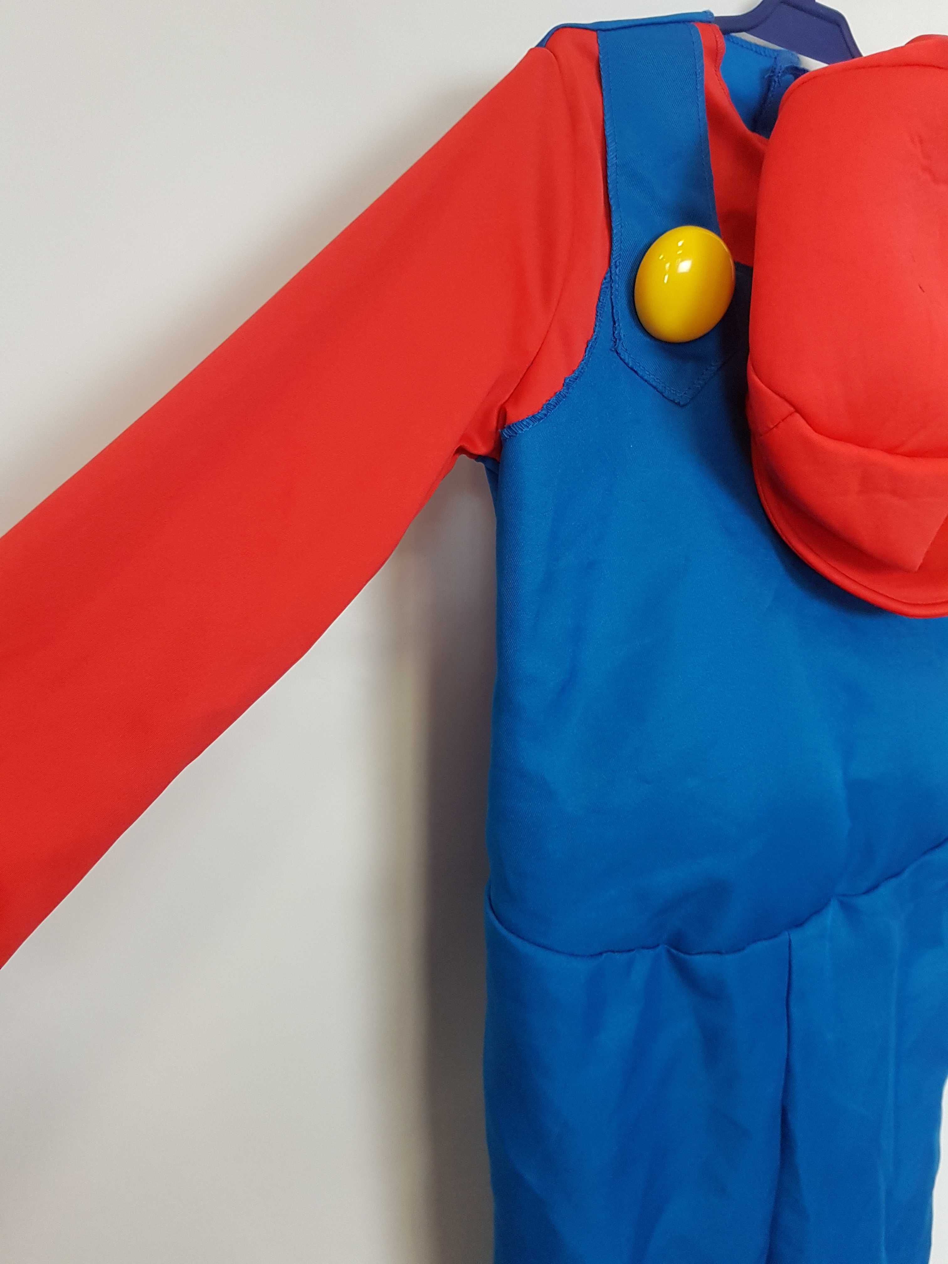 Strój karnawałowy przebranie kombinezon Super Mario 122 - 128 cm B258
