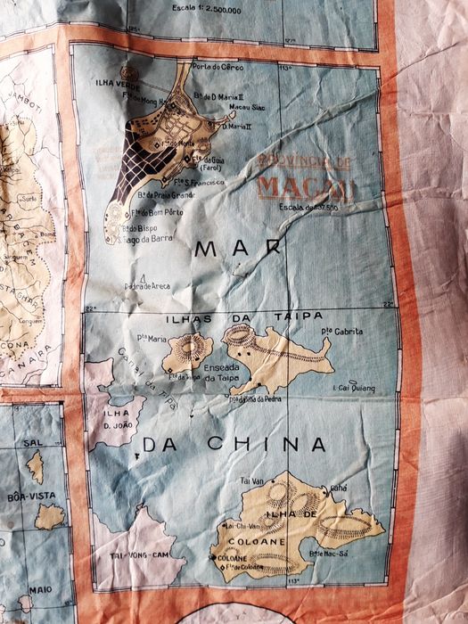 Antigo mapa carta corográfica das ilhas  e Colónias Portuguesas