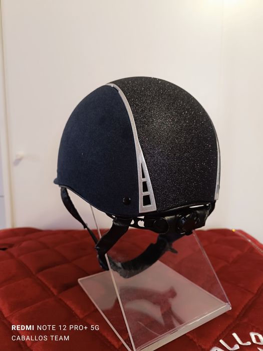 57;58;59Kask jeździecki HKM Graz granatowy brokat