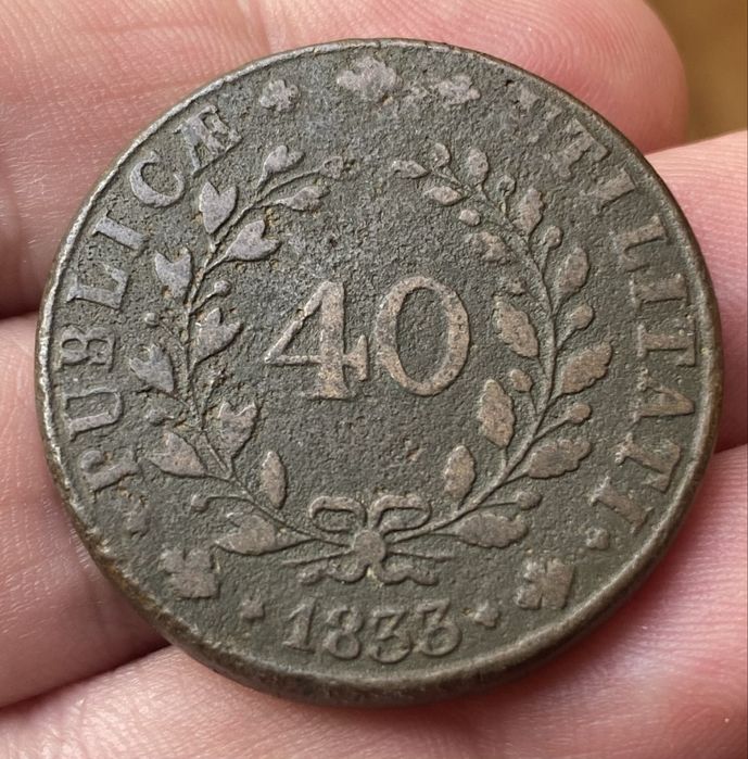 Moeda 40 Reis D MARIA II - 1833