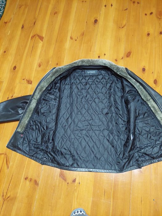 Зимова шкіряна чоловіча куртка