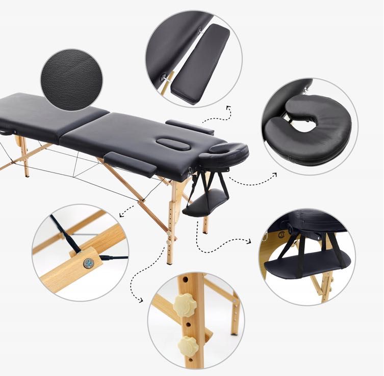 Fotel kosmetyczny stół do masażu premium drewniany pro