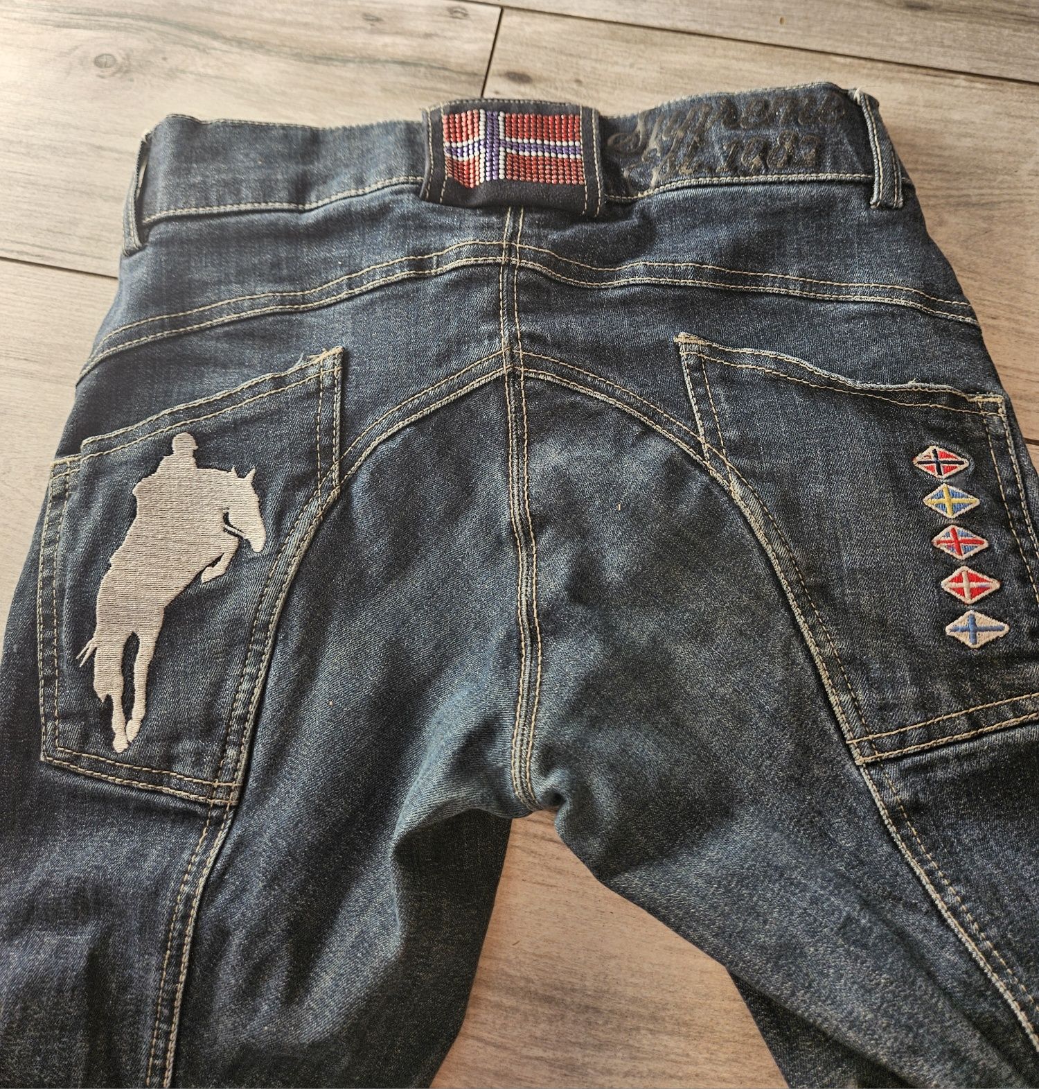 Bryczesy jeansowe horze supreme 32 34 XS
